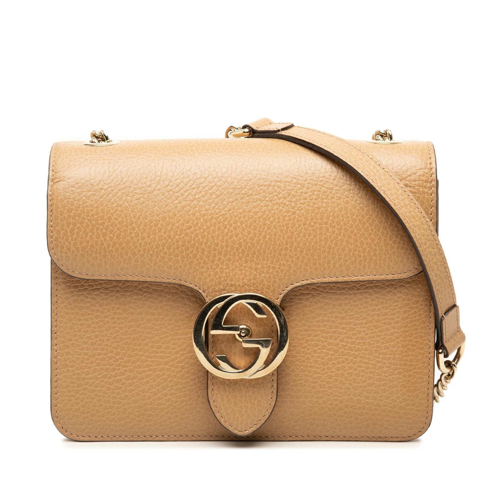 Interlocking leather handbag