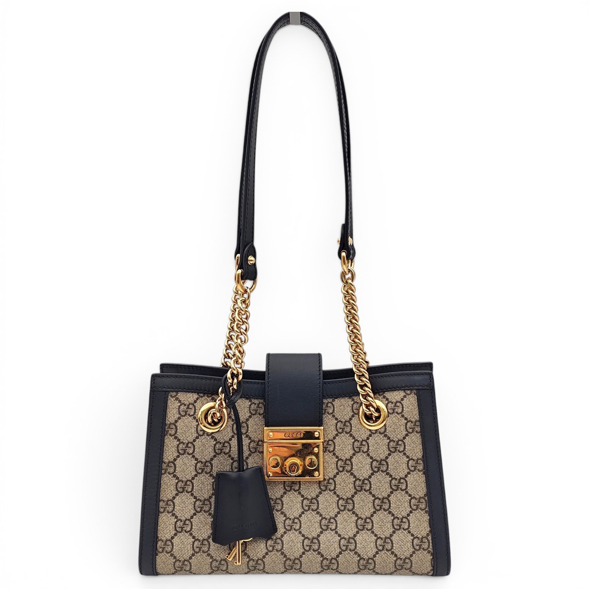 Padlock leather handbag
