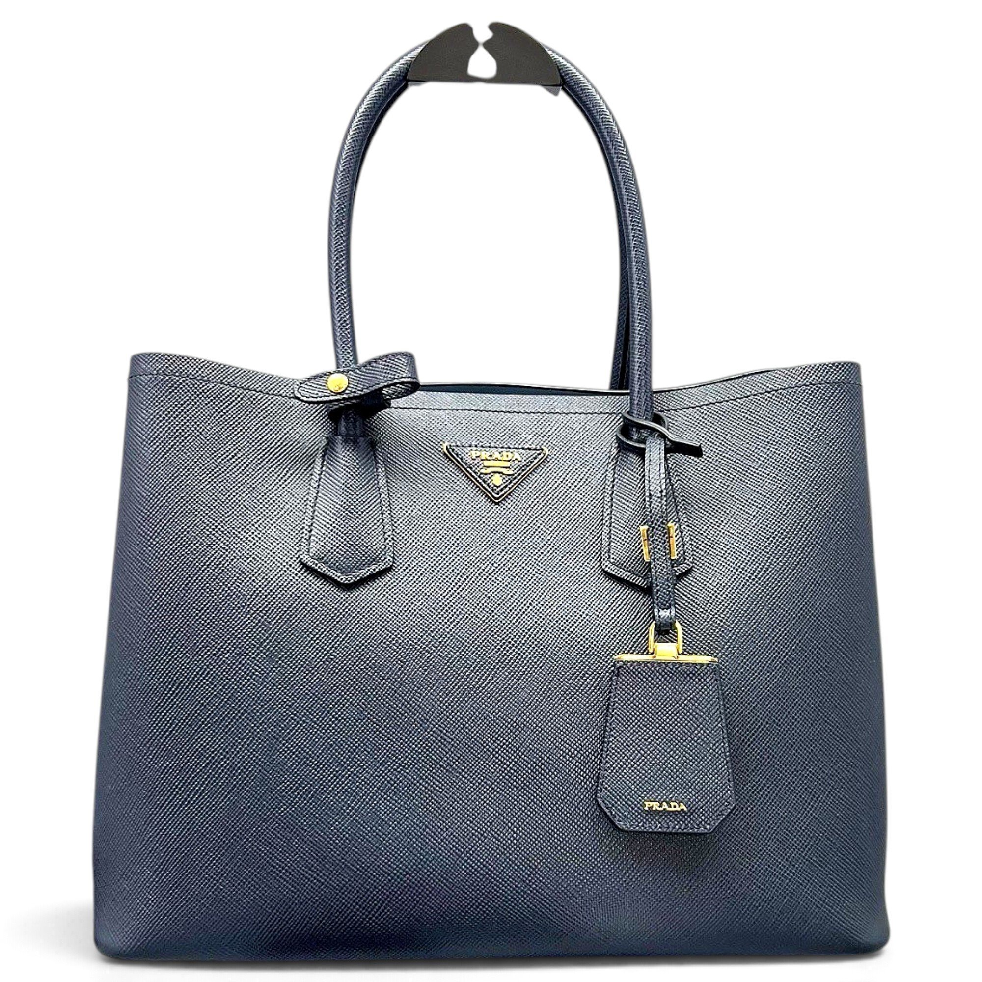Double leather handbag