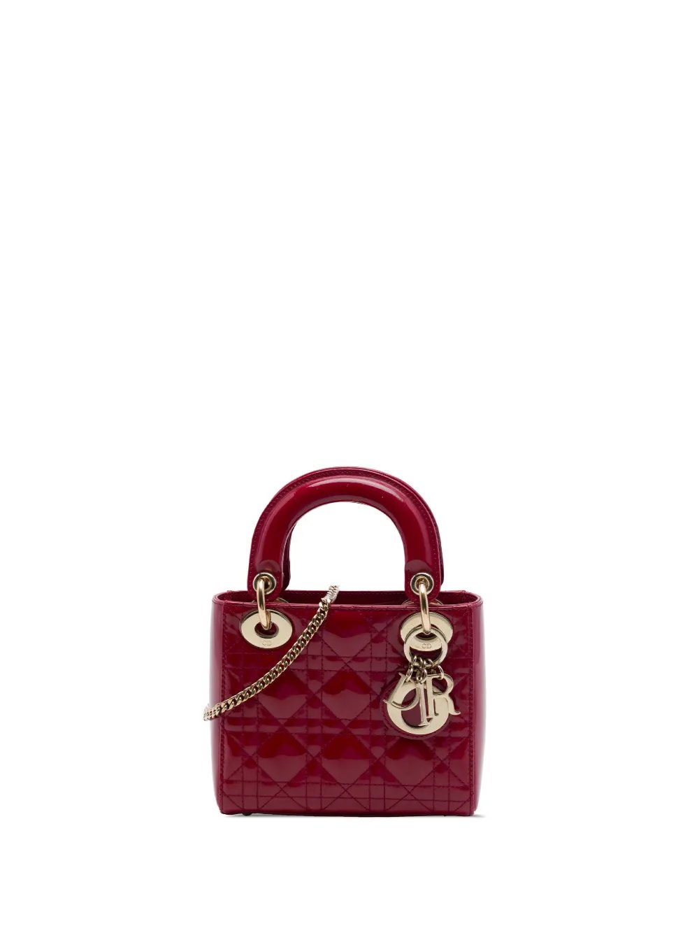 2018 Mini Patent Cannage Lady Dior satchel