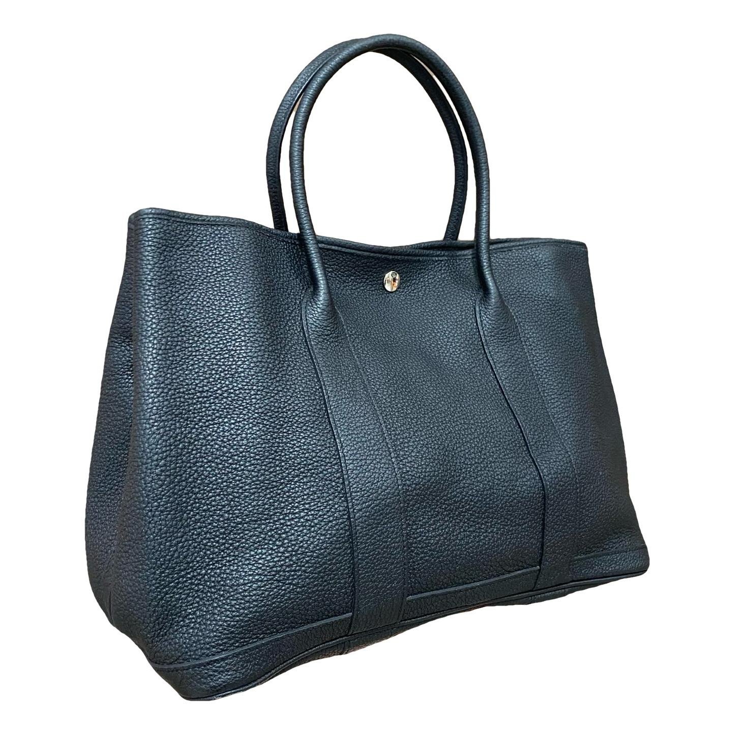 Hermes Garden Party 36 Handbag Black Negonda Leather