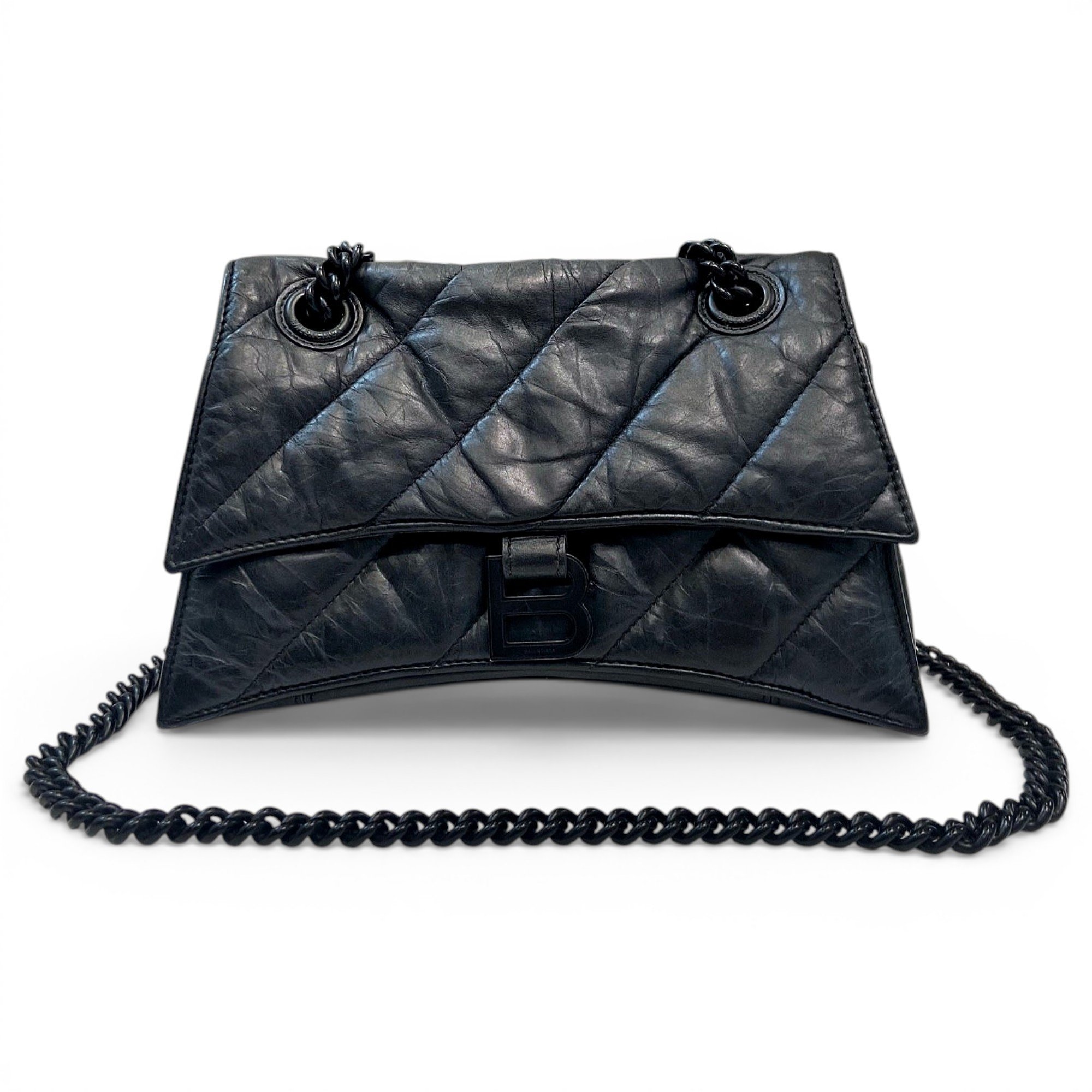 Crush leather handbag