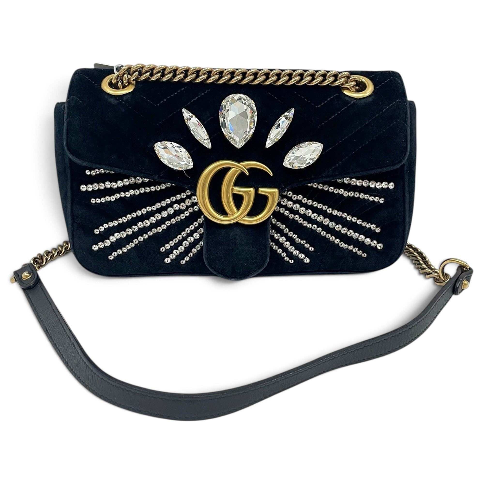 GG Marmont Flap velvet crossbody bag