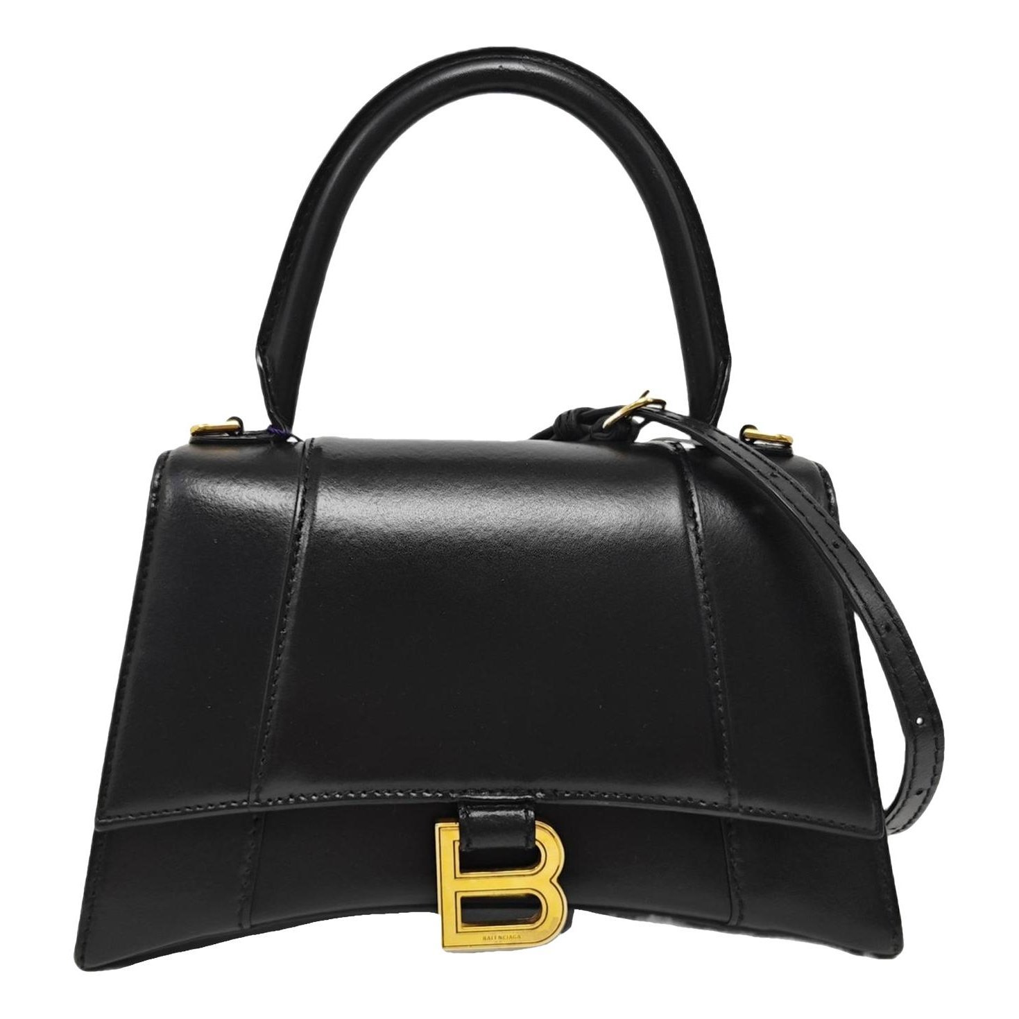 Hourglass leather handbag
