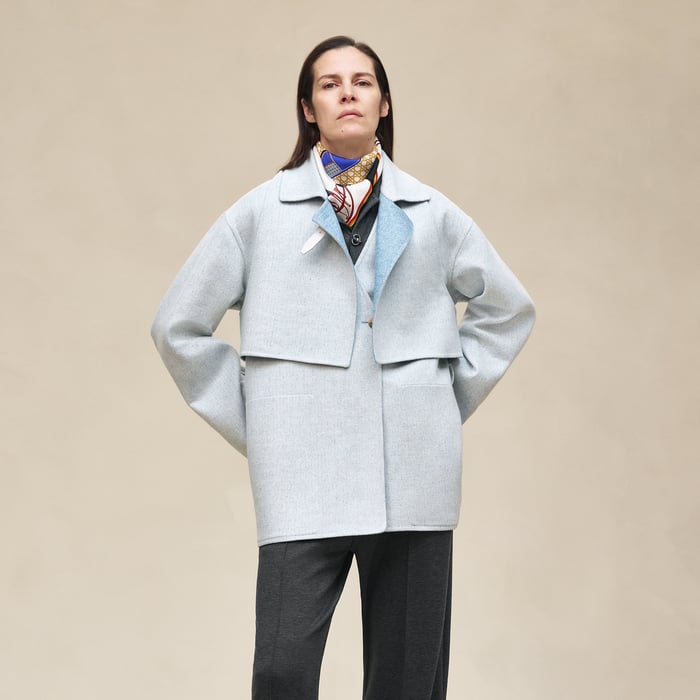Bleu Trench Modular Cashmere Coat