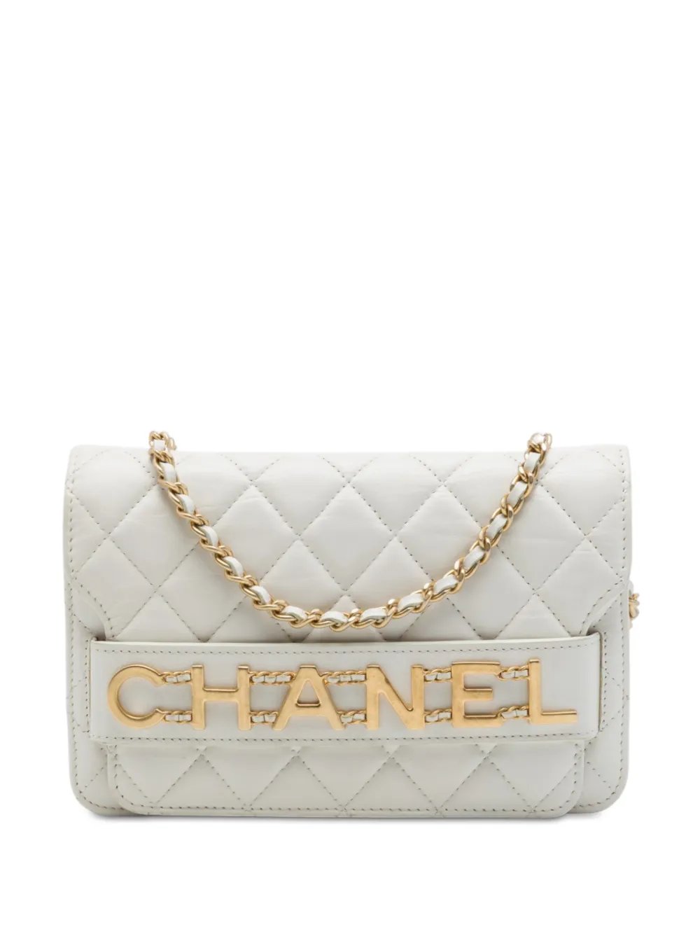 2019 Quilted Calfskin Enchained Flap Wallet on Chain crossbody bag