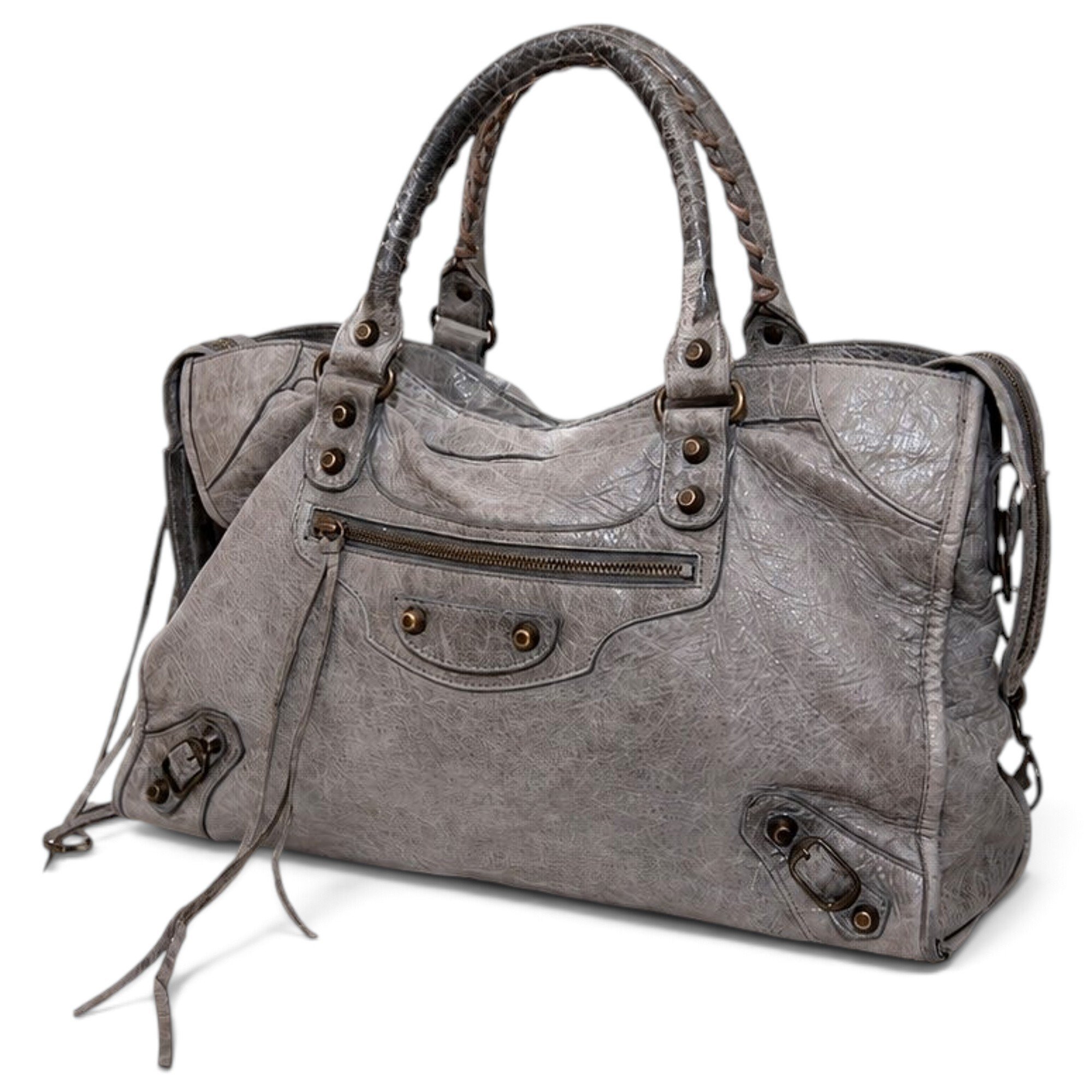 City leather handbag