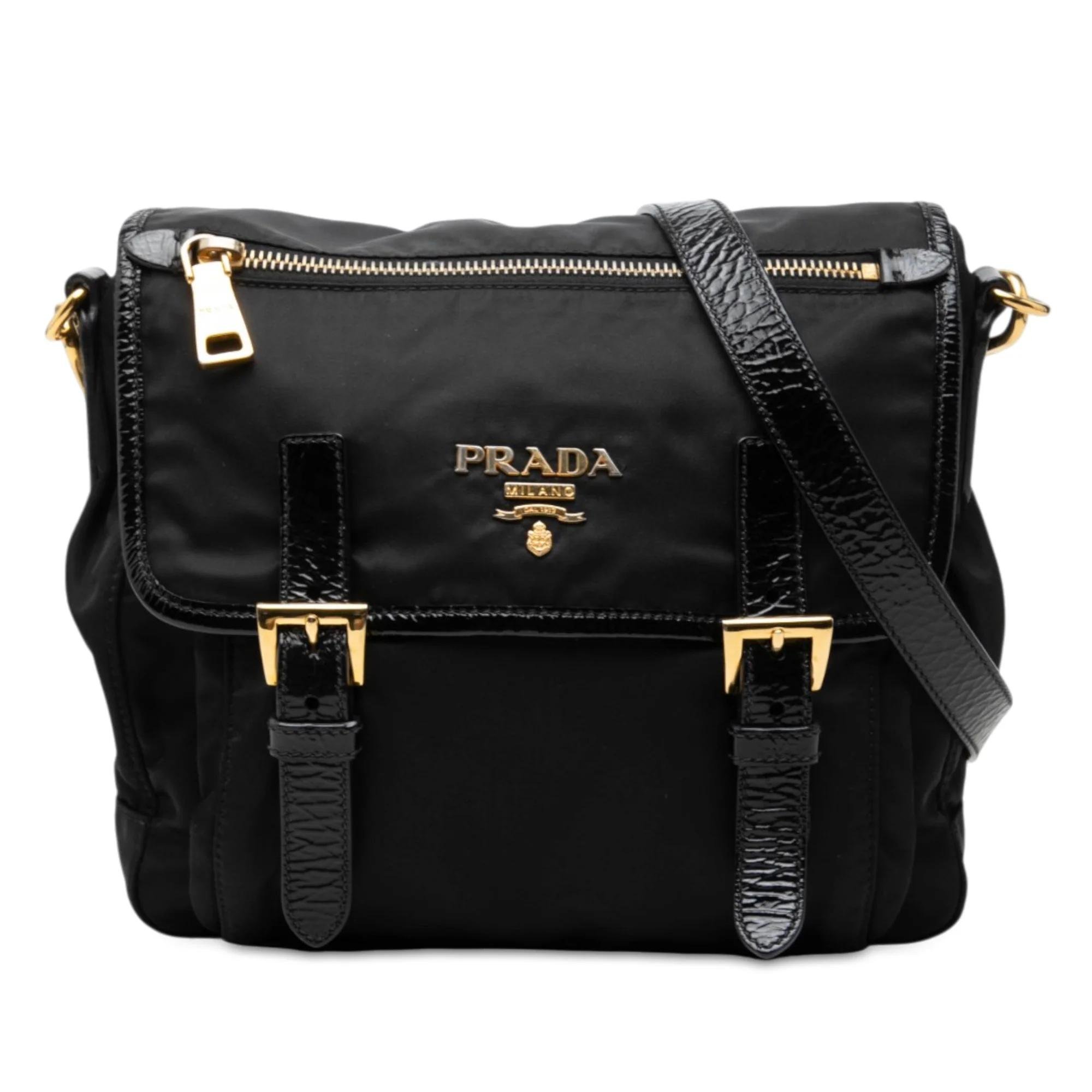 Buckle leather crossbody bag