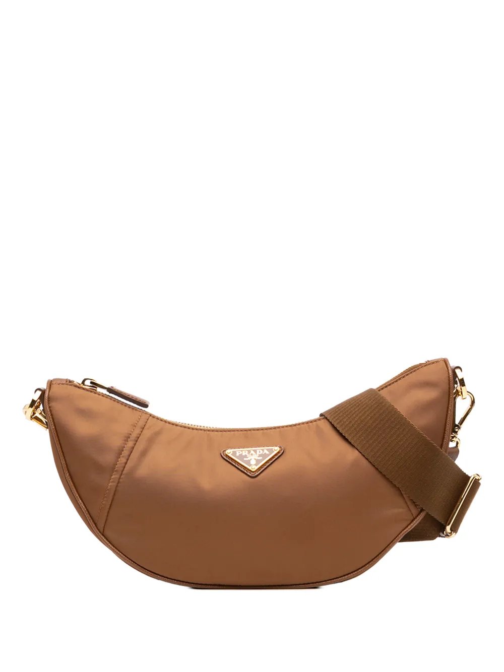 2019-2026 Saffiano Trimmed Re Nylon Demi Lune satchel