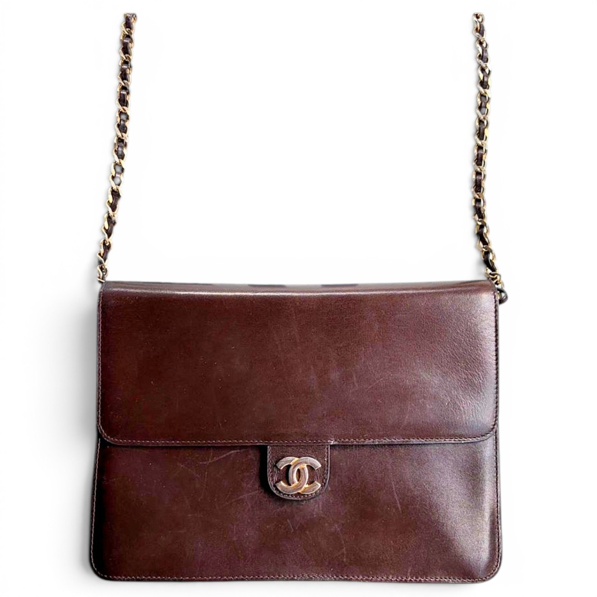Vintage CC Chain leather handbag