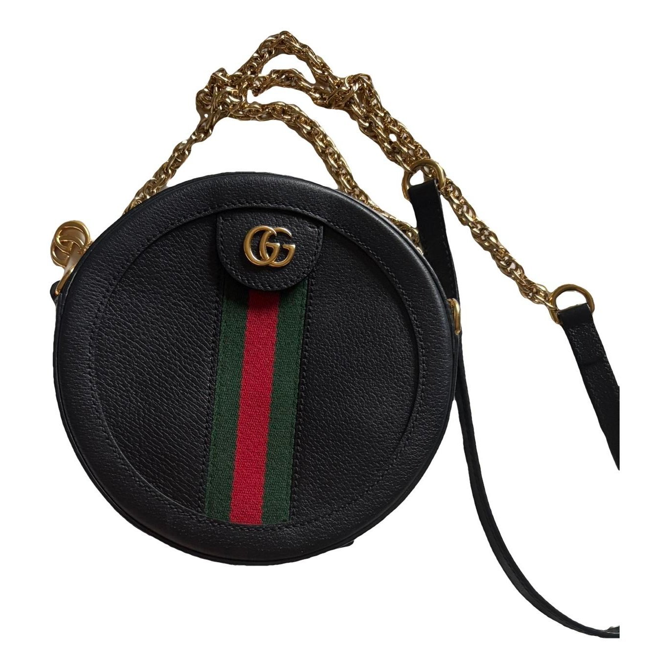 Ophidia Round leather crossbody bag