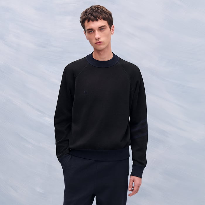 Marine "H Golf" Reversible Crewneck Sweater