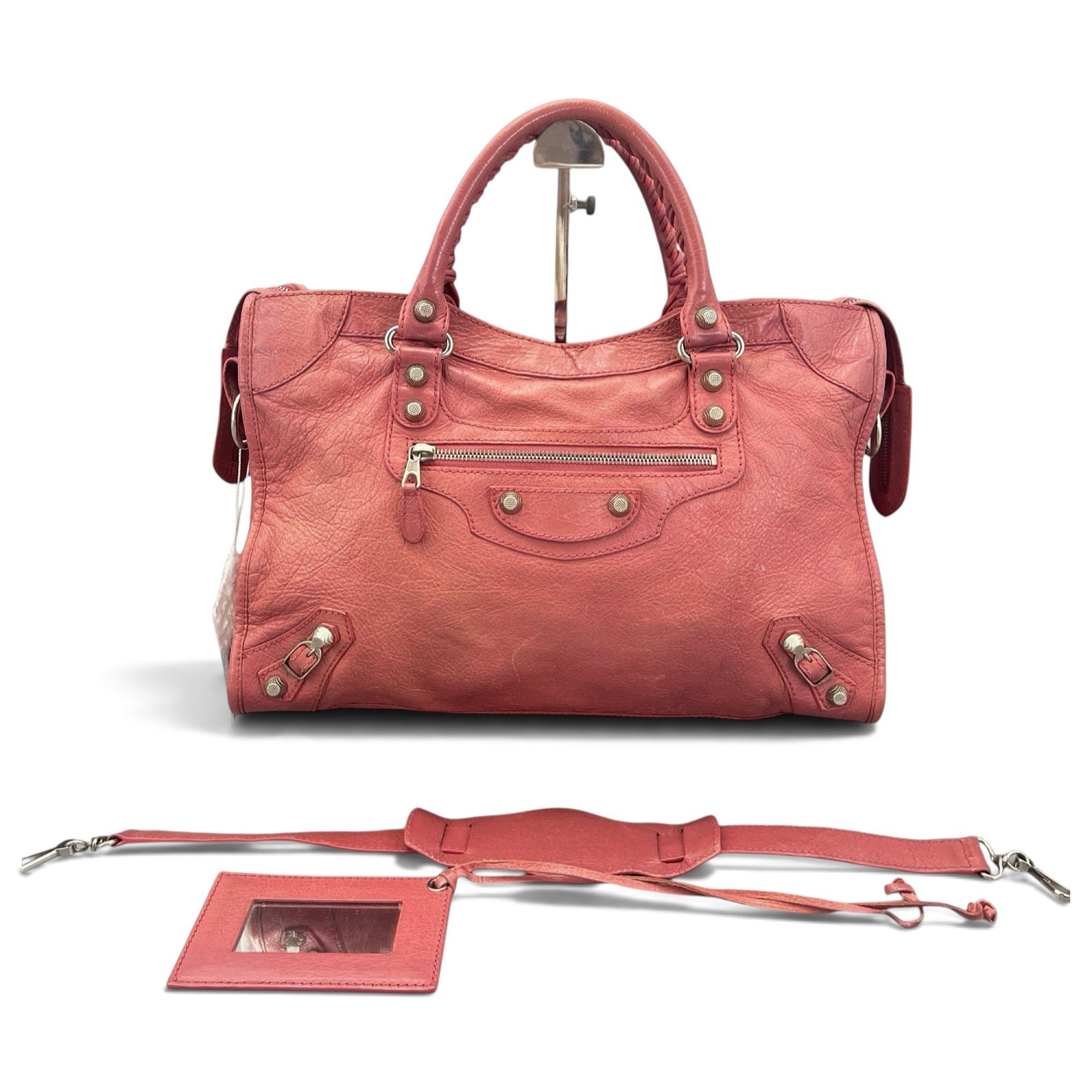City leather handbag