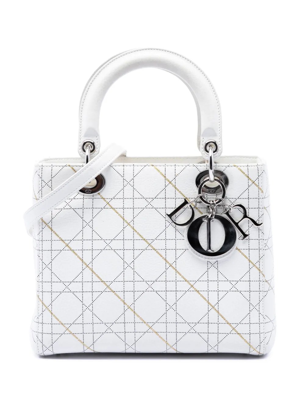 2015 Medium Calfskin Cannage Print Lady Dior satchel