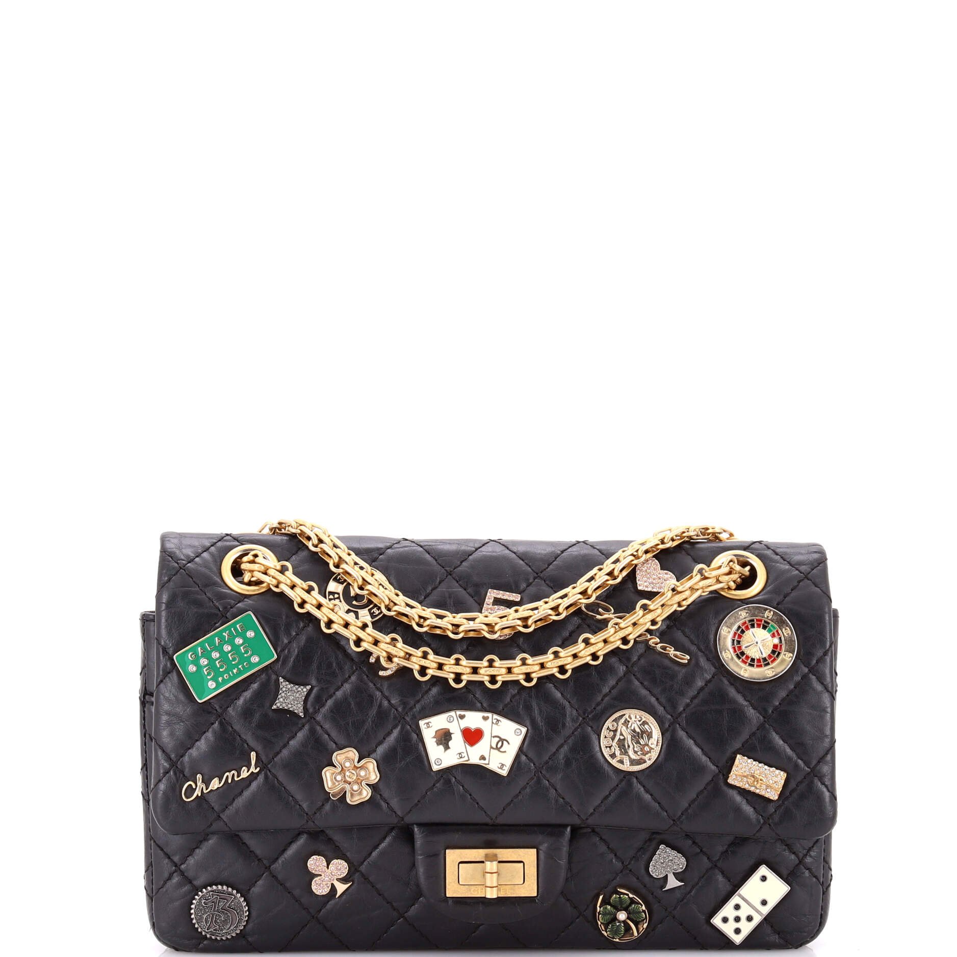 Chanel Lucky Charms Reissue 2.55 Flap Bag Quilted Aged Calfskin 225