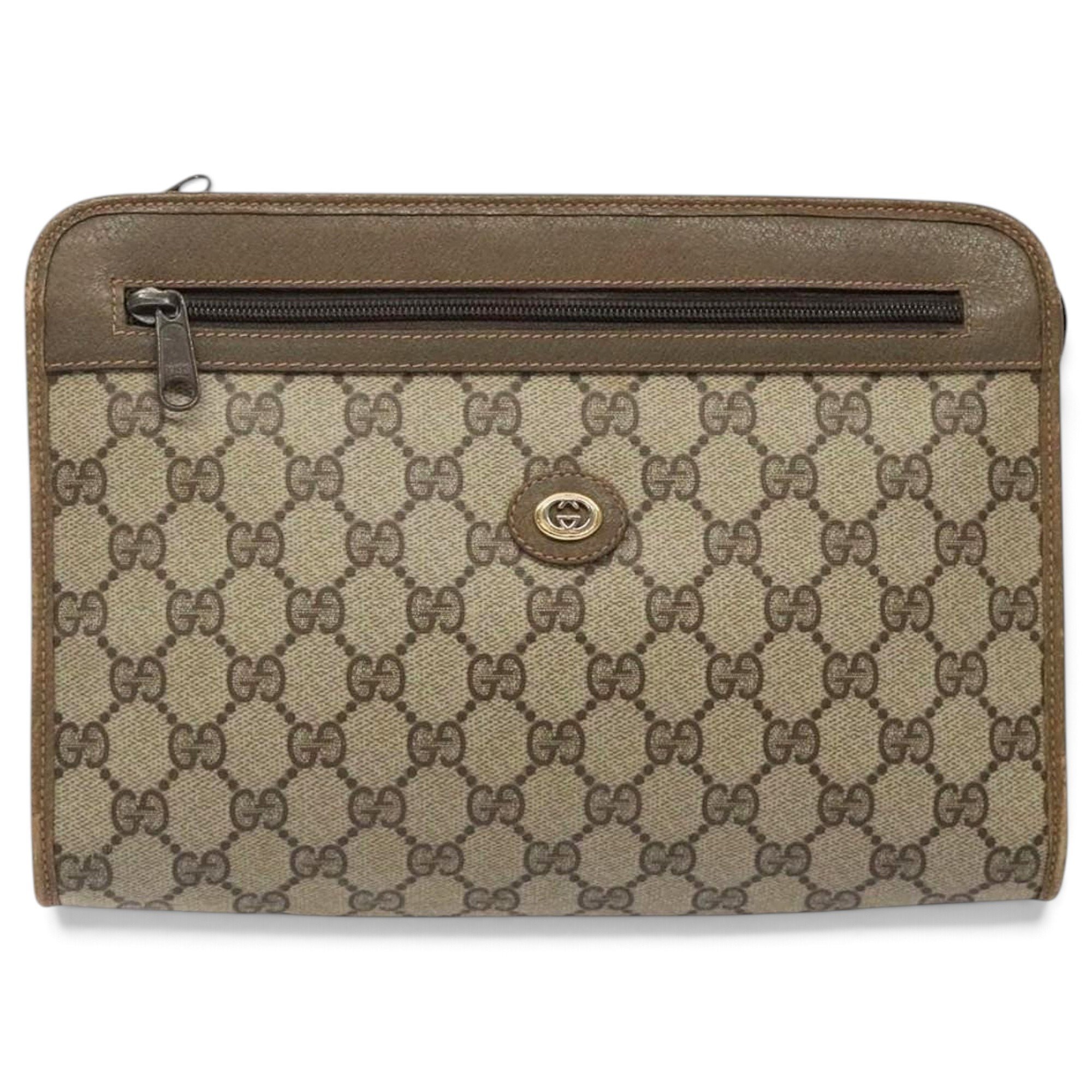 Leather clutch bag