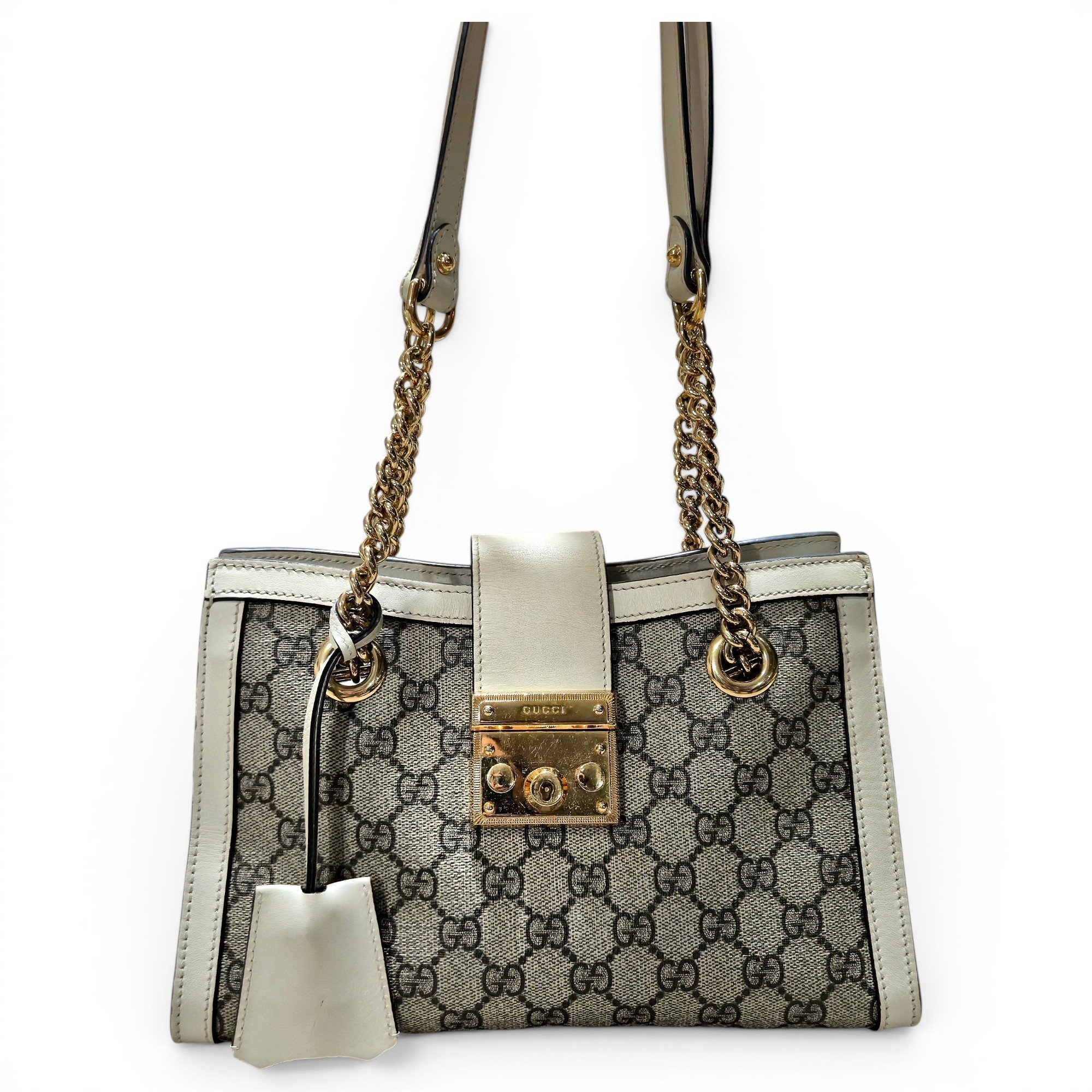 Padlock leather handbag
