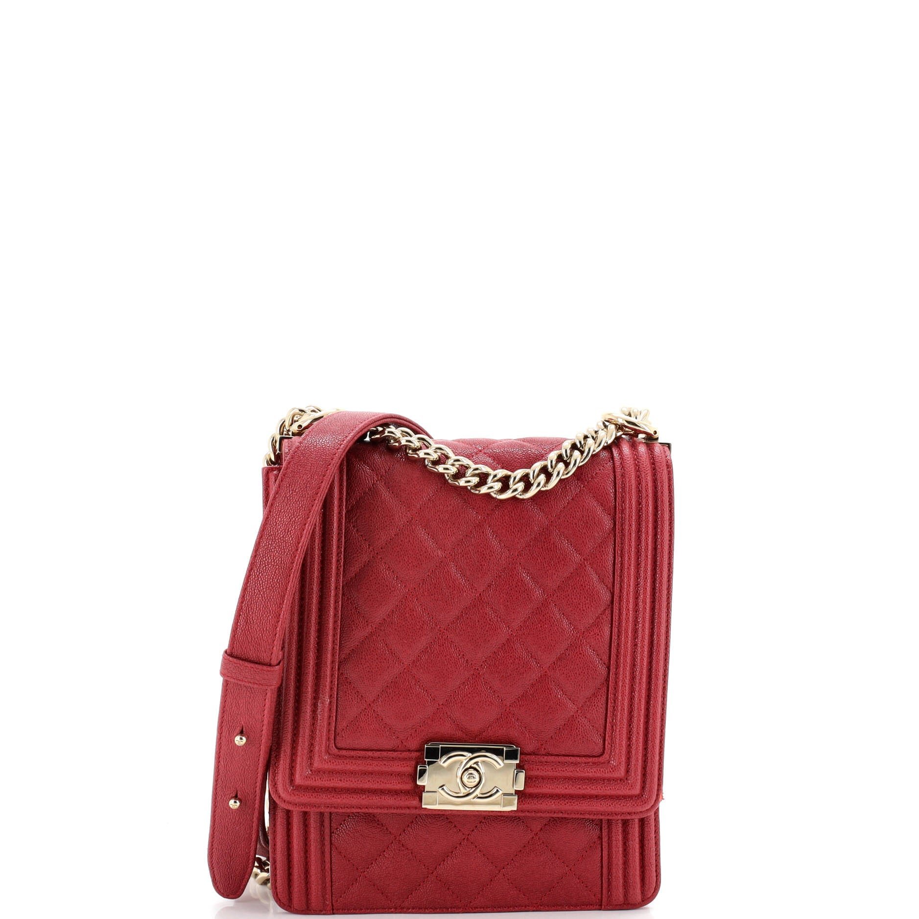 North South Boy Flap Bag Quilted Caviar Small