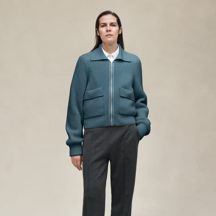 Bleu Canal Long-sleeve Jacket