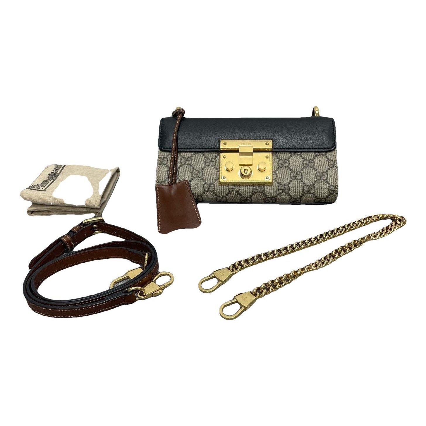 Padlock leather mini bag