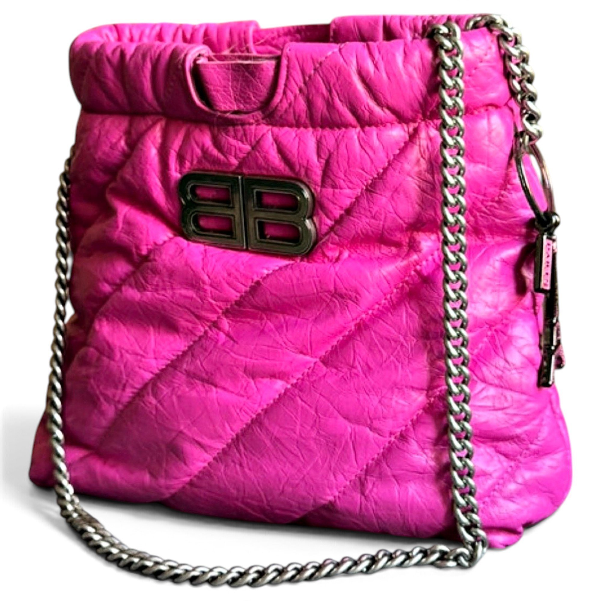 BB chain leather handbag