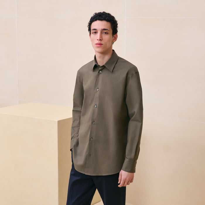 Basalte Sporty Fit Shirt With Leather Tab