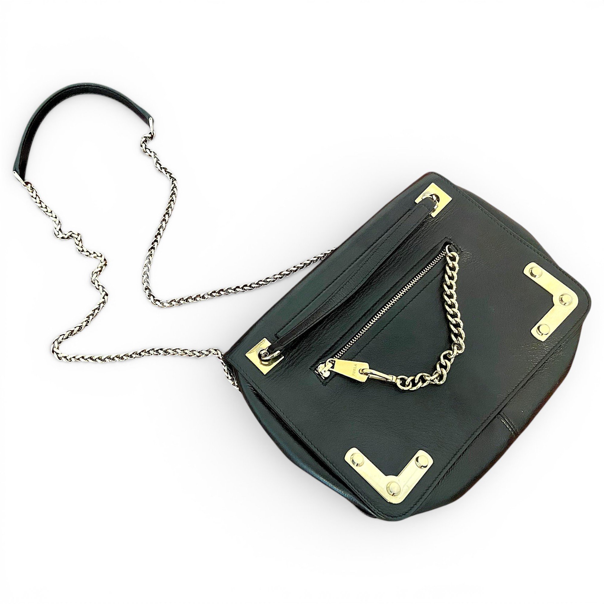 Leather clutch bag