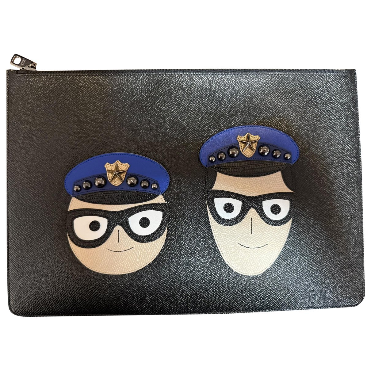 Leather clutch bag
