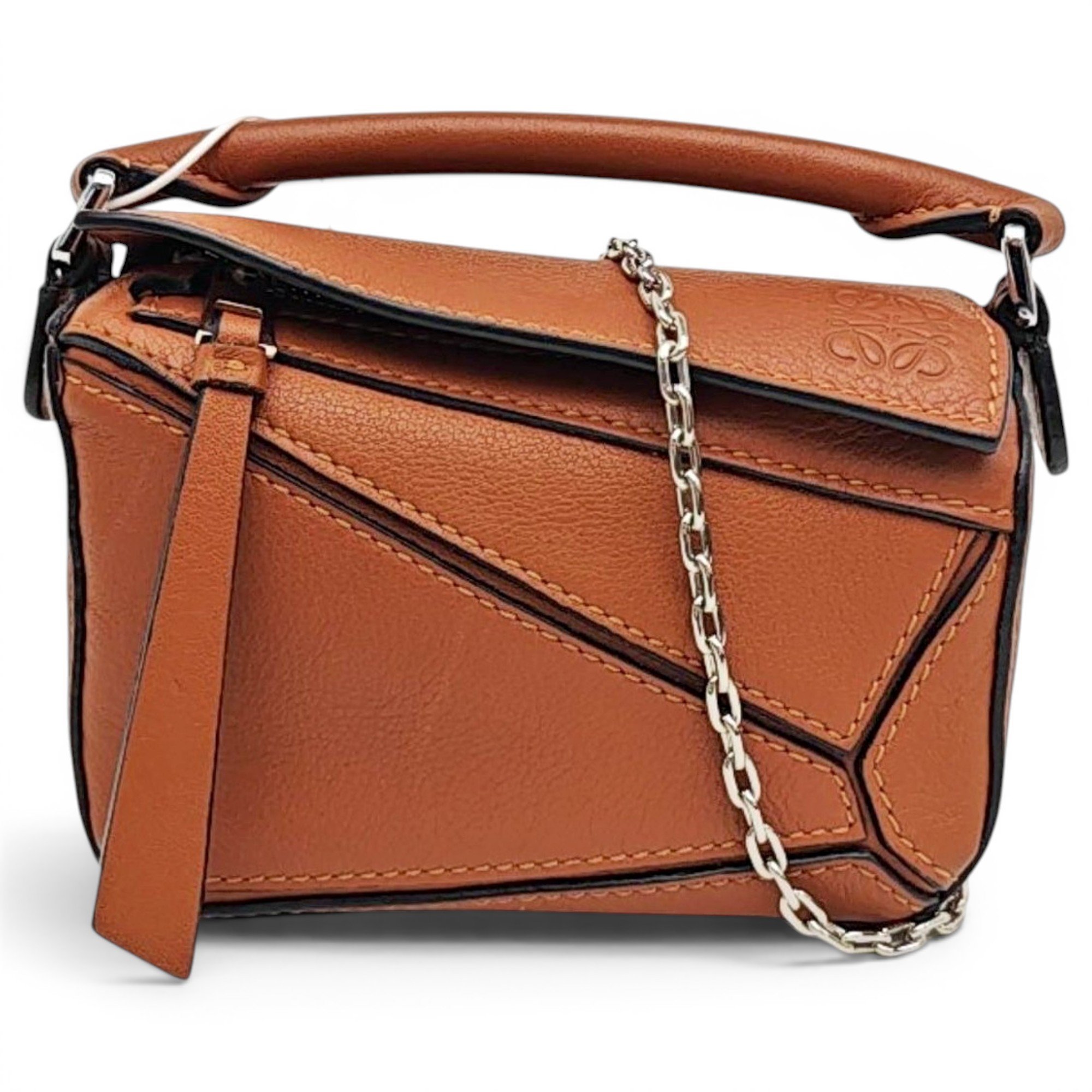 Puzzle leather handbag