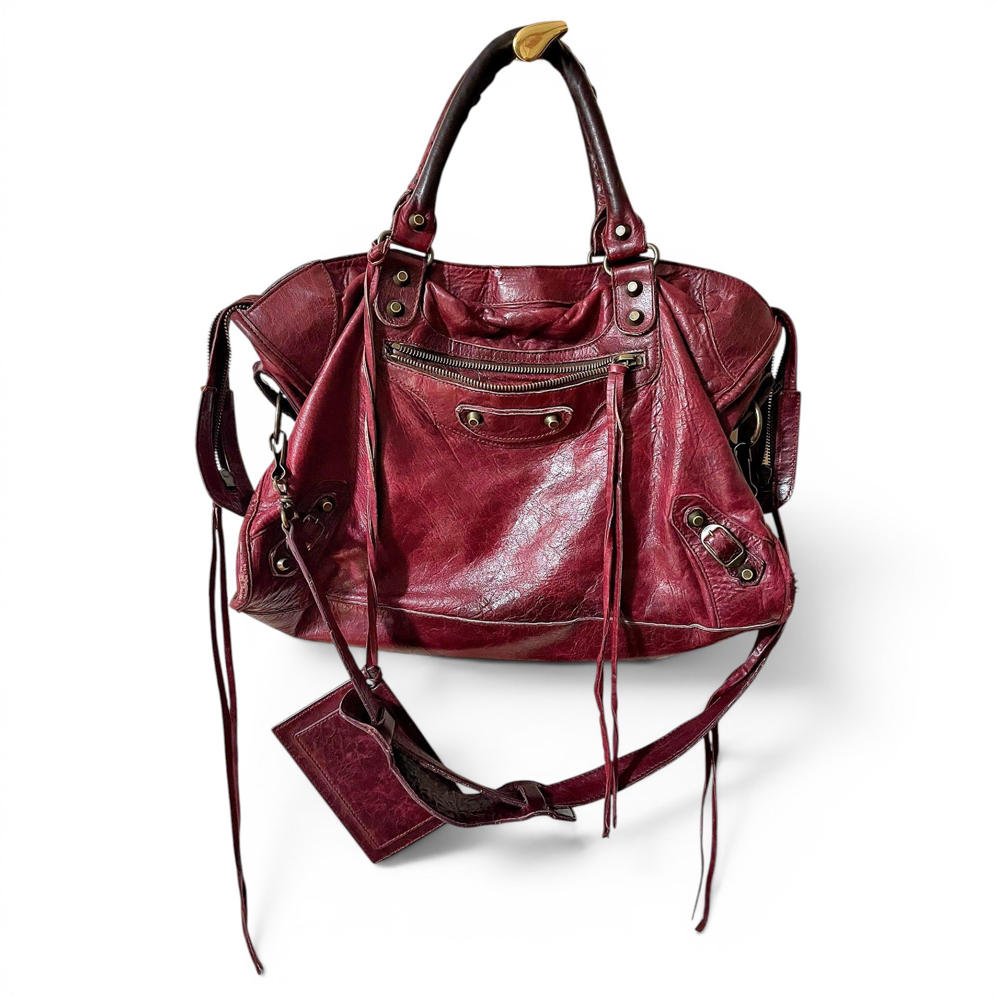 City leather handbag