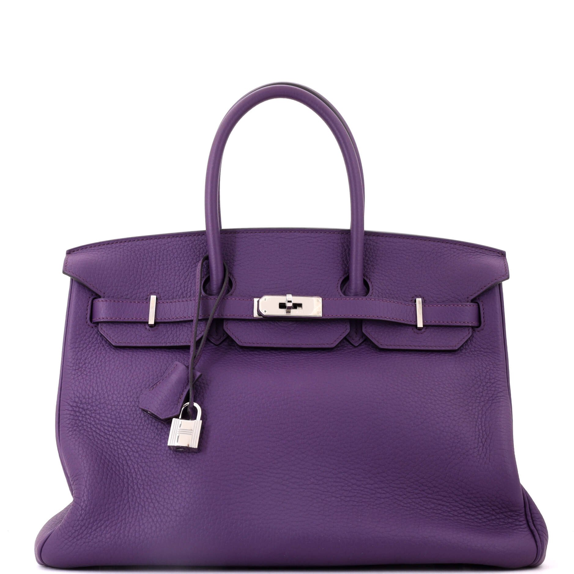 Birkin Handbag Ultraviolet Clemence with Palladium Hardware 35