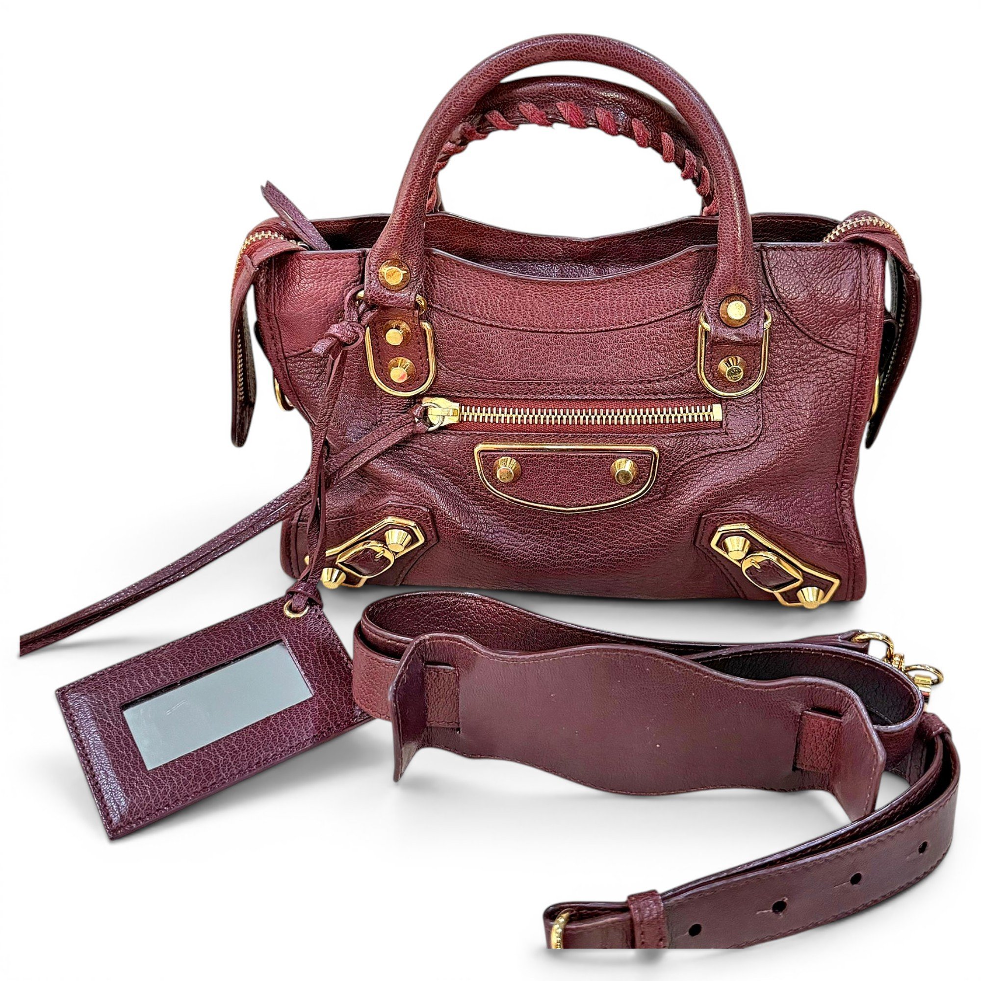 City leather handbag