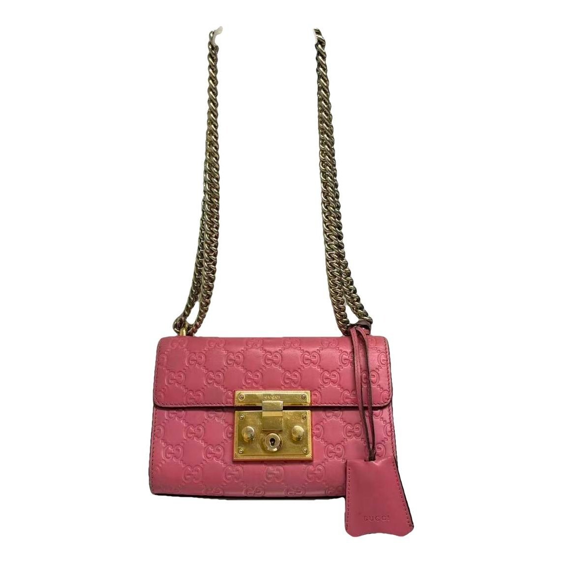 Padlock leather handbag