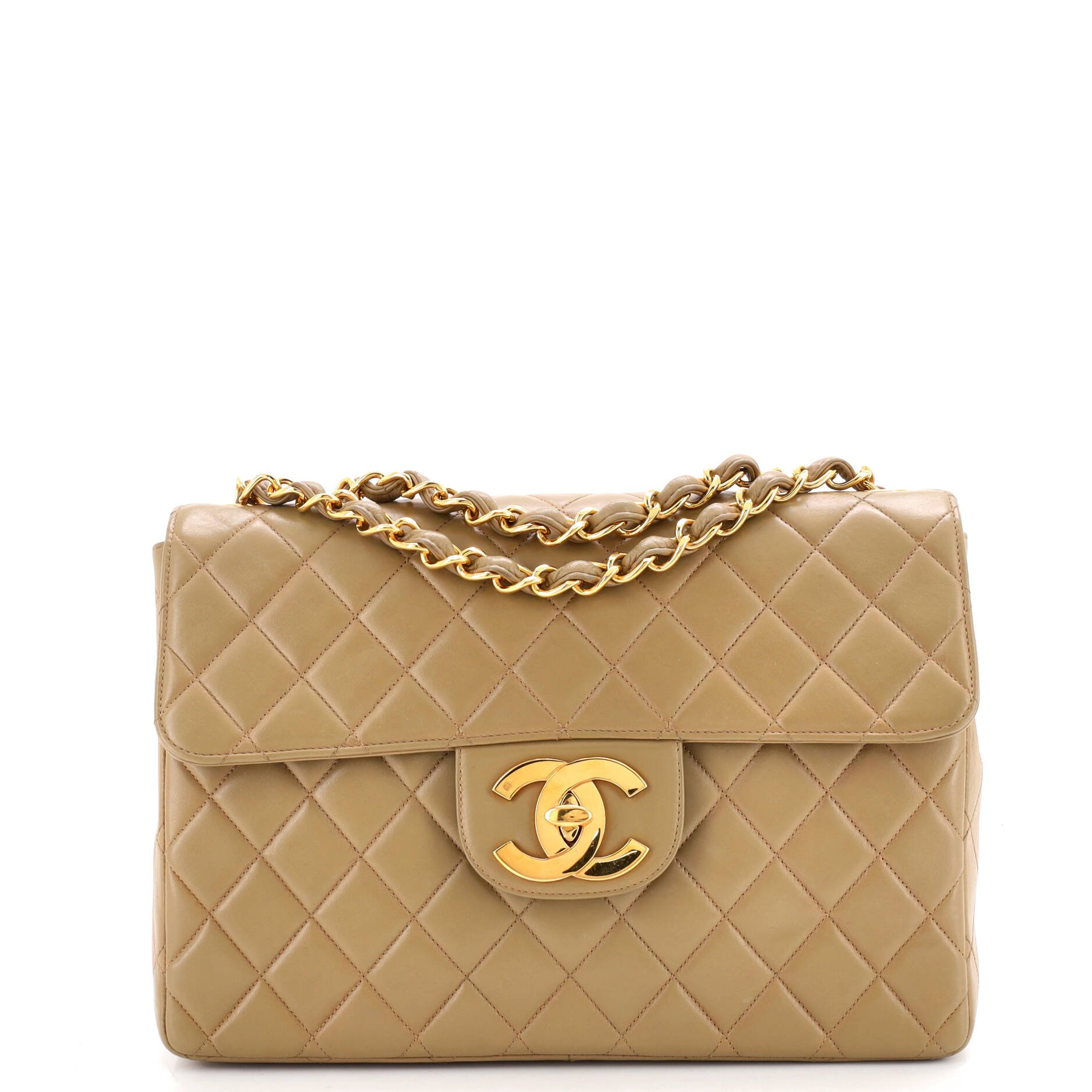 Vintage Classic Single Flap Bag Quilted Lambskin Jumbo