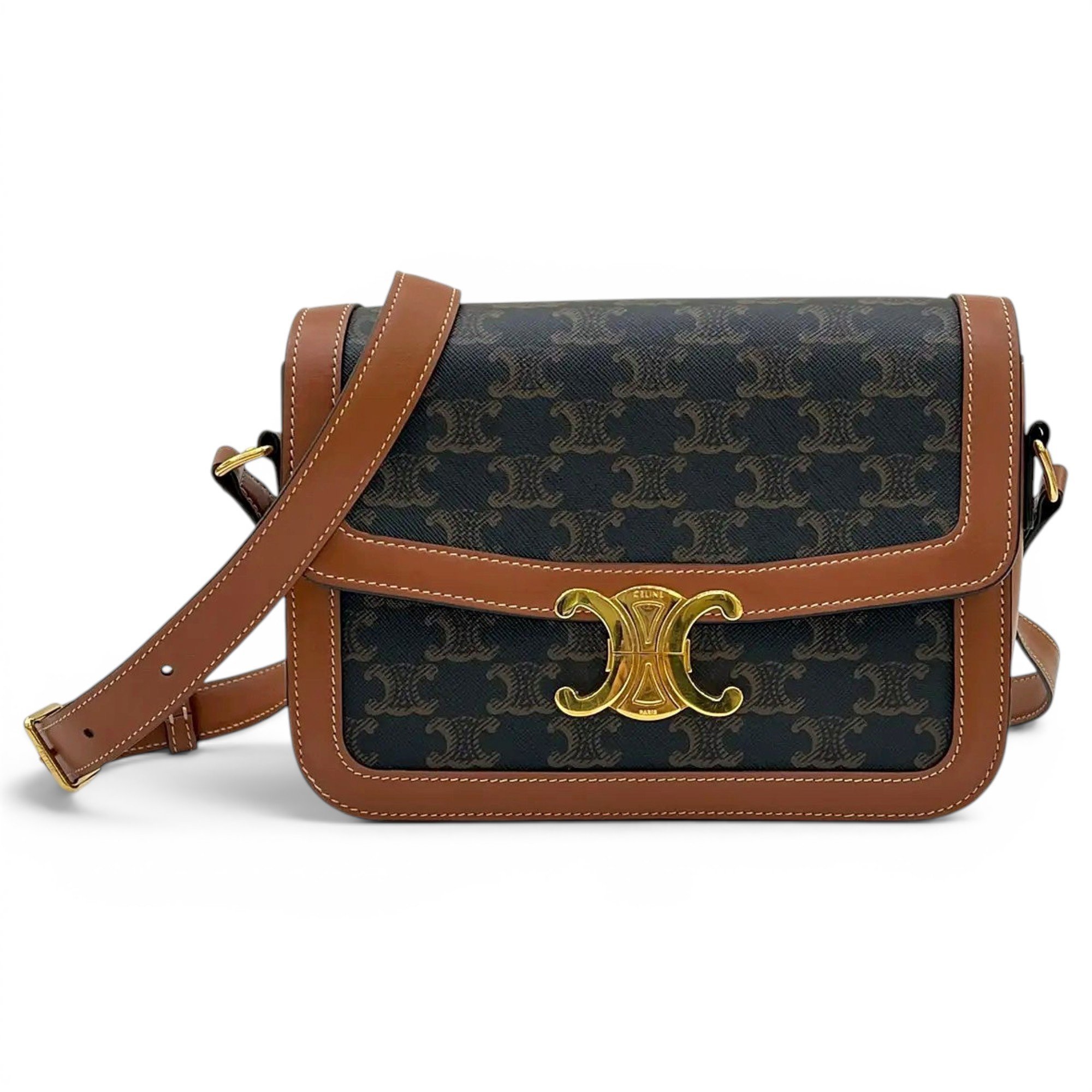 Triomphe vinyl crossbody bag