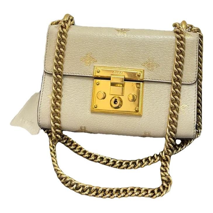 Padlock leather handbag