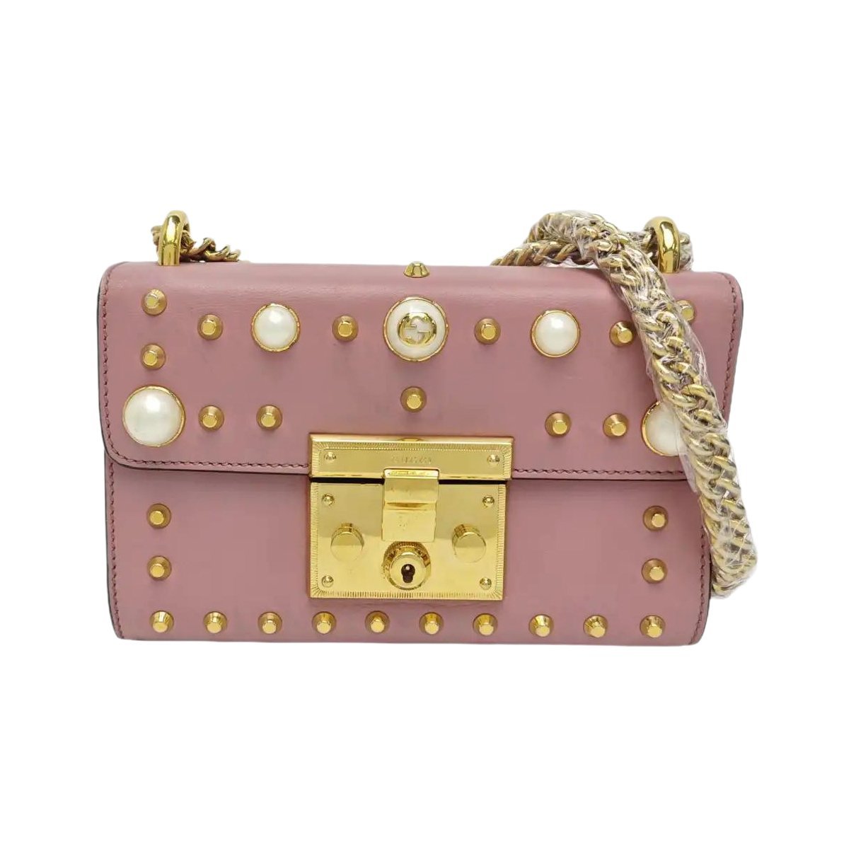 Padlock leather handbag