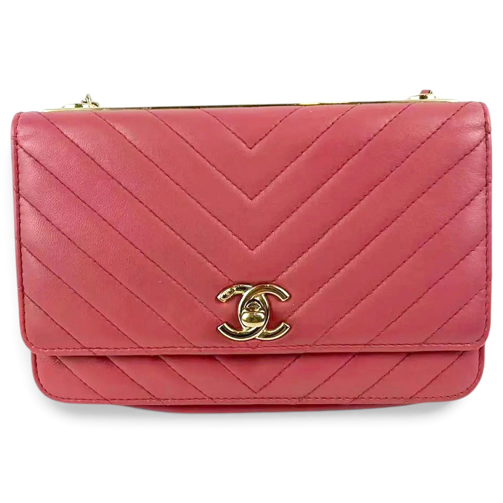 Trendy CC leather handbag