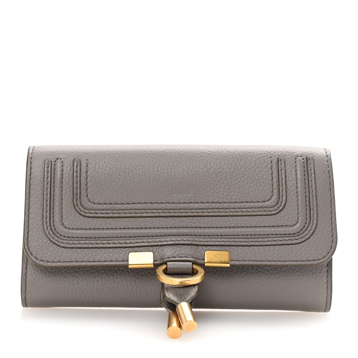 Chloe Calfskin Marcie Long Wallet Cashmere Grey
