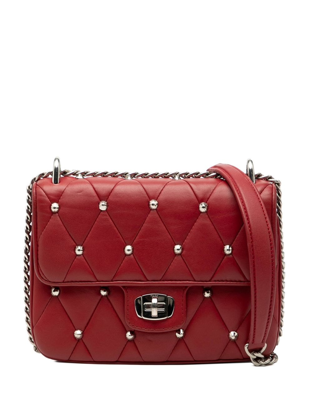 Miu Miu 2010-2025 Studded Matelasse Leather crossbody bag