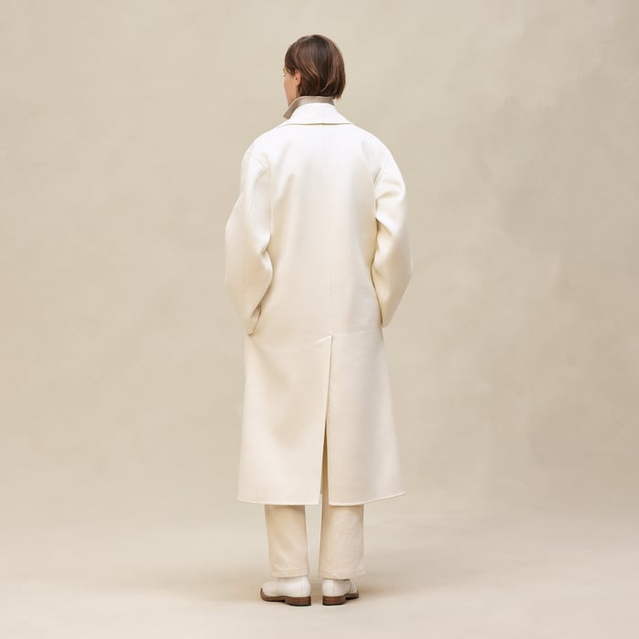 Blanc Naturel Long Cashmere Coat