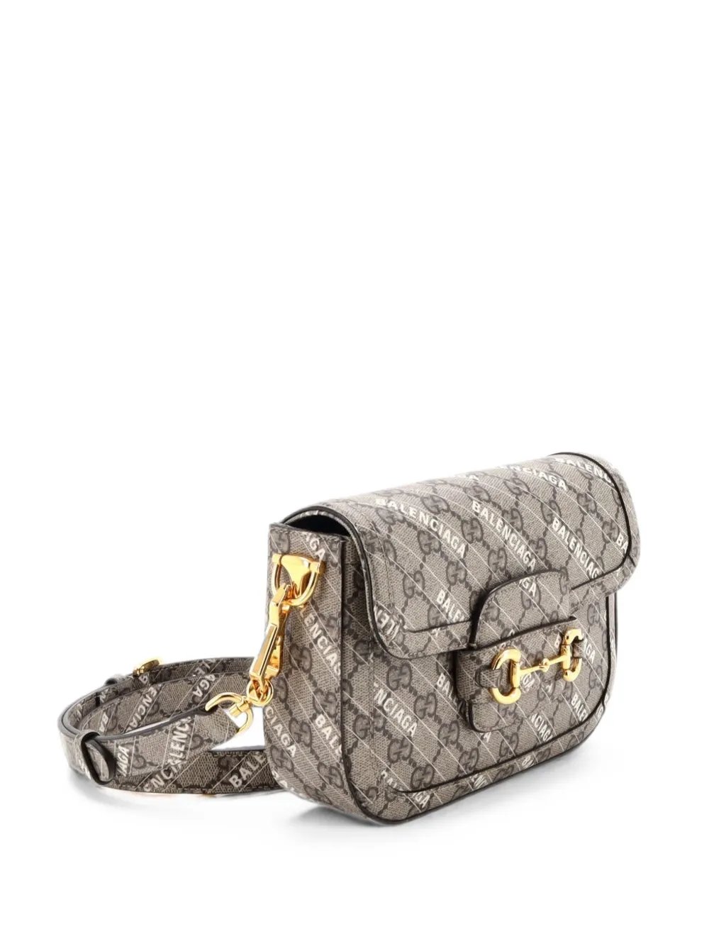 x Balenciaga The Hacker Project Horsebit 1955 GG Coated Canvas Mini shoulder bag