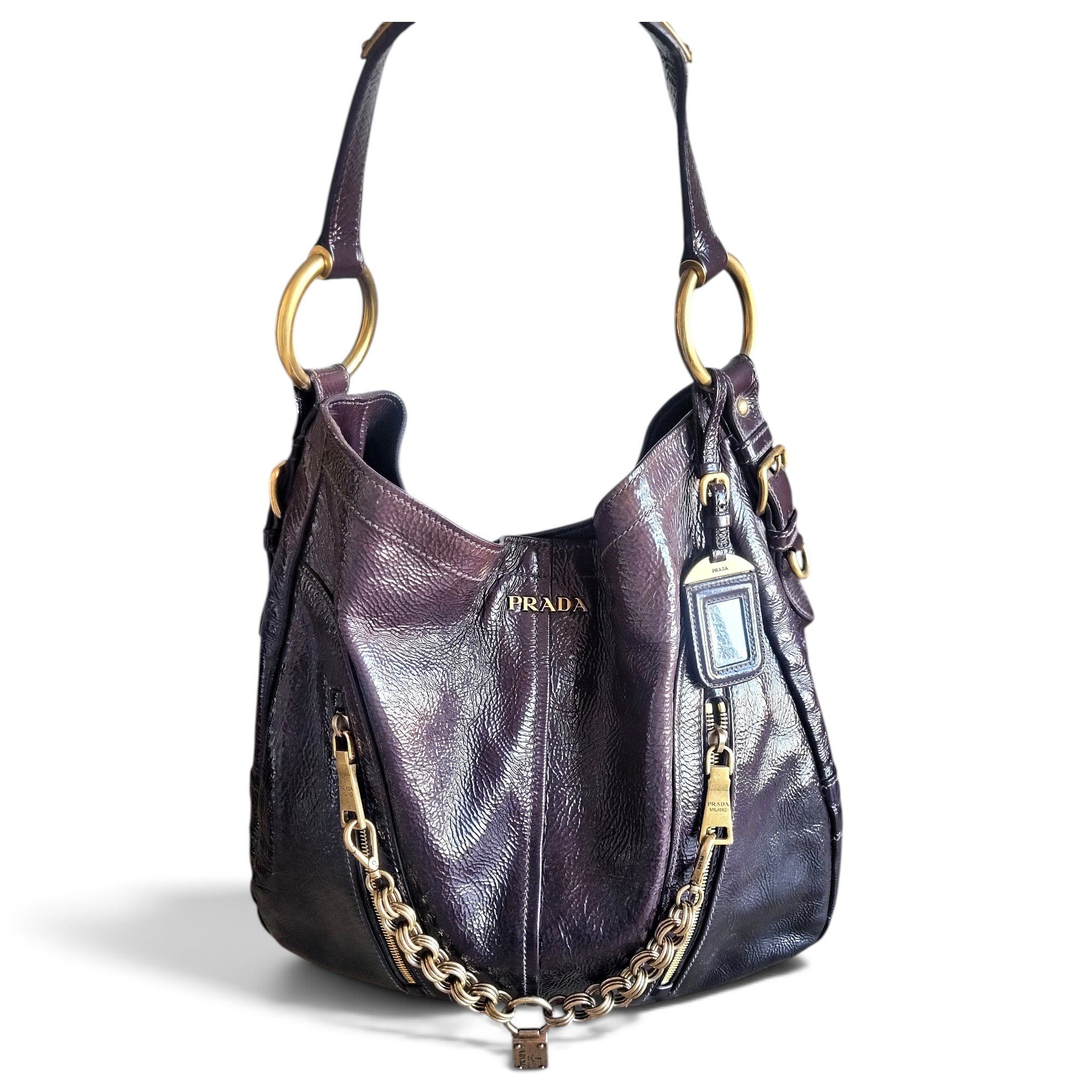 Patent leather handbag