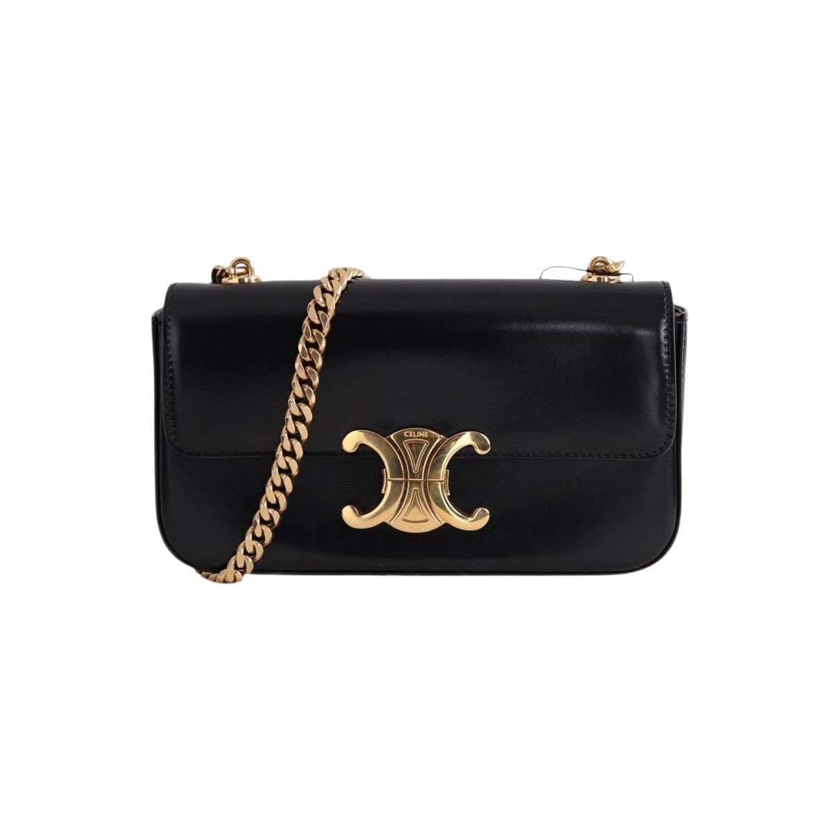 Triomphe chain leather handbag