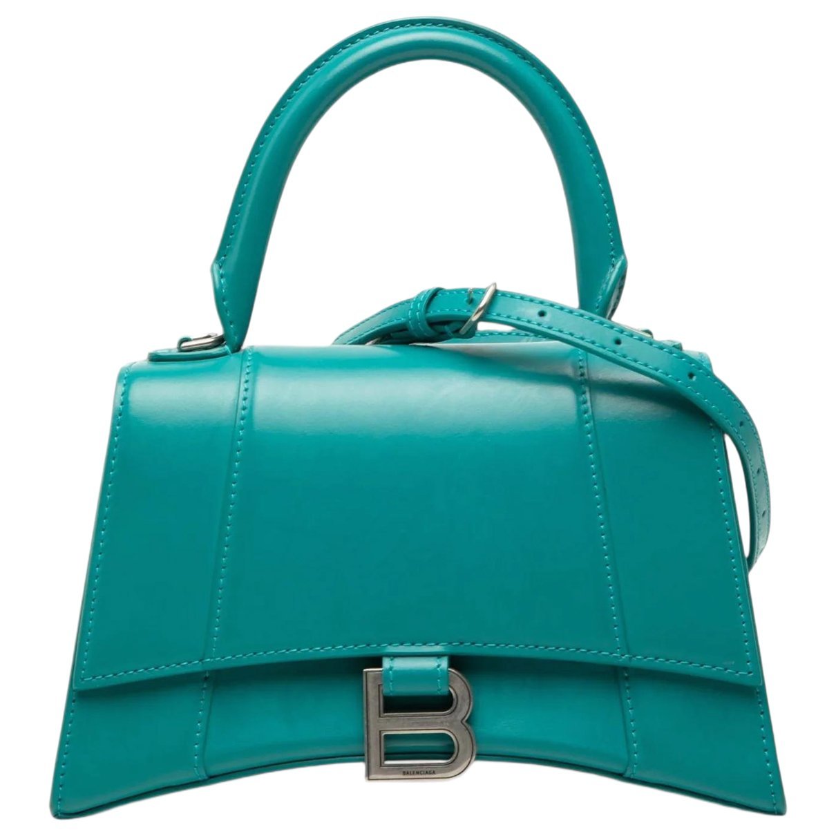 Hourglass leather handbag