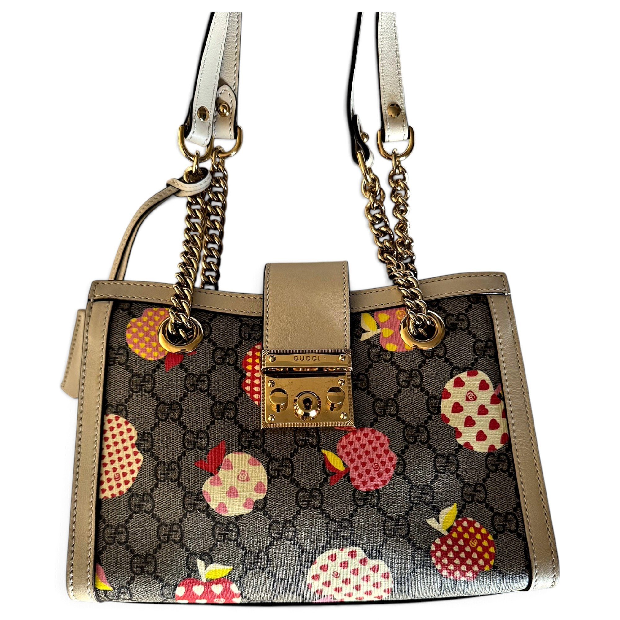 Padlock leather handbag