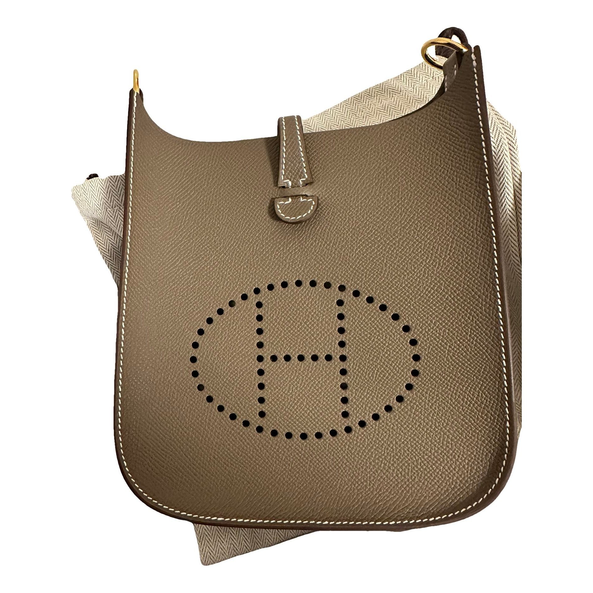 Hermes Evelyne Handbag Etoupe Epsom Leather 2025