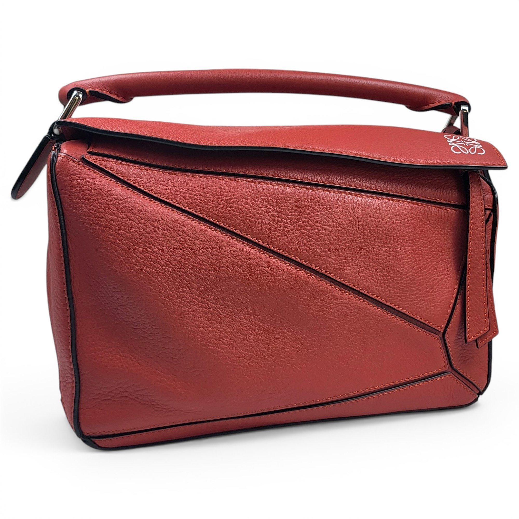 Puzzle leather handbag