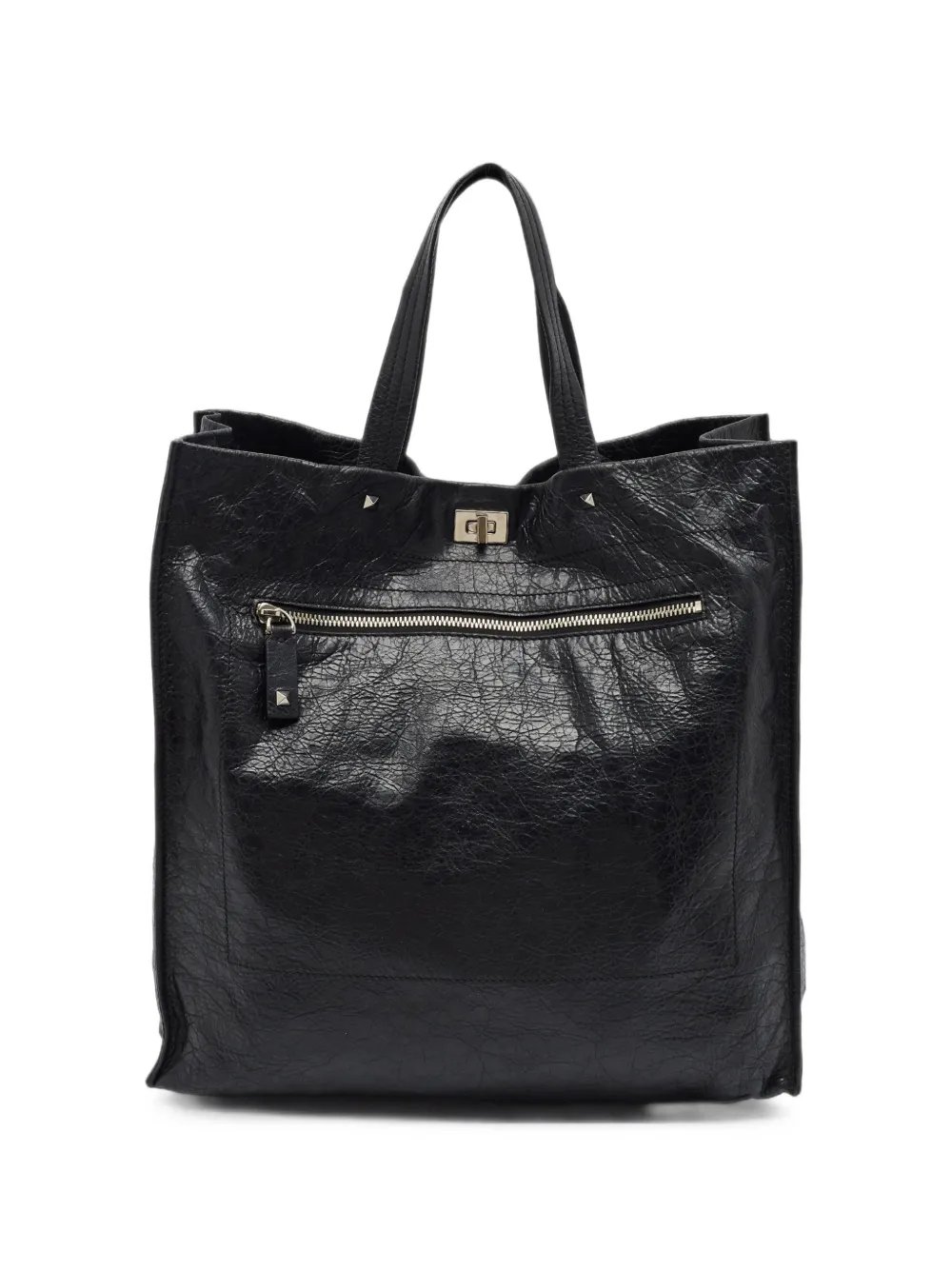Rockstud leather tote bag