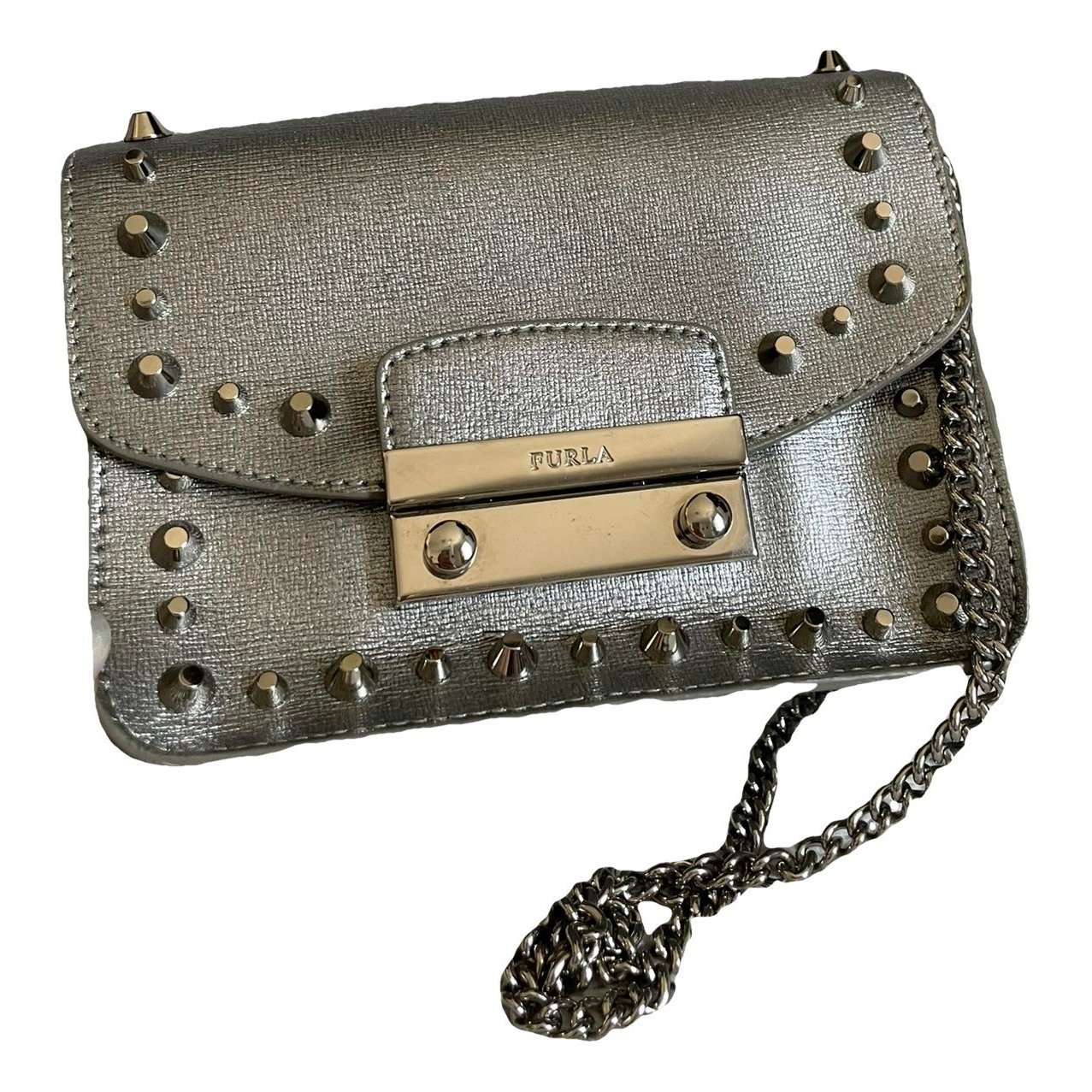 Metropolis leather clutch bag